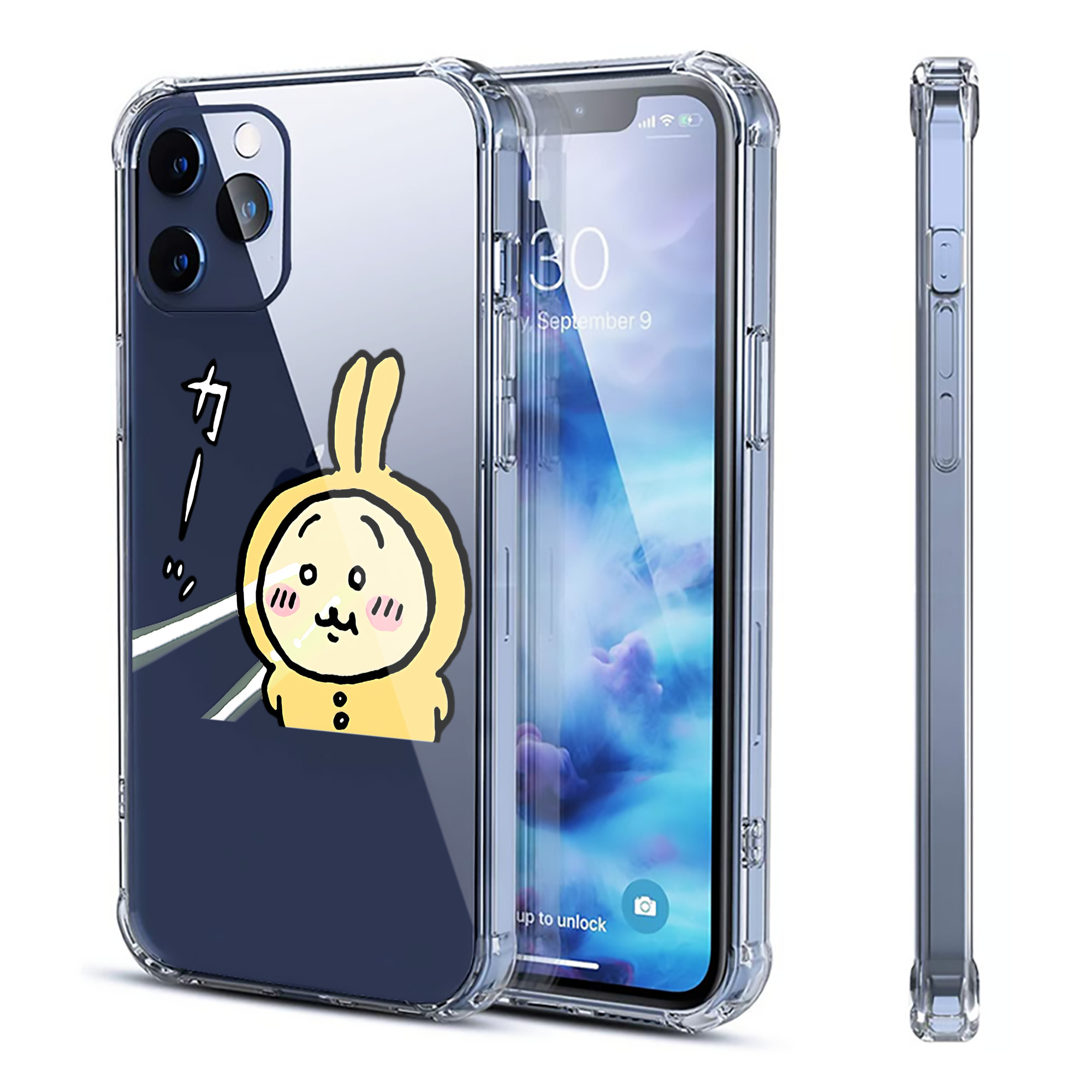 （画像用） ちいかわ うさぎ Chii-kawa usagi 【iPhone 12シリーズ対応】透明スマホケース（クリアソフトケース）
